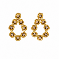 Blackened Diamond Lucky Charm Chandelier Hoops