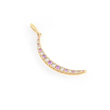 Multi Stone Crescent Charm