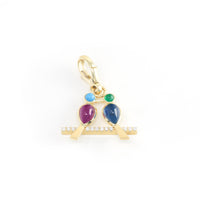 Rainbow Love Birds Charm