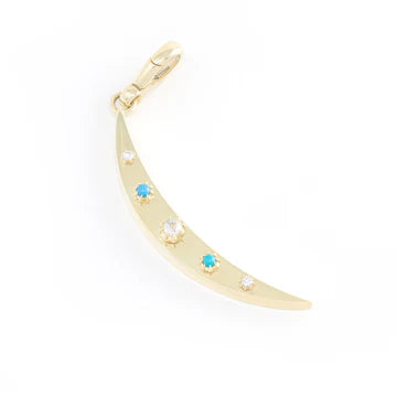 Multi Stone Gold Crescent