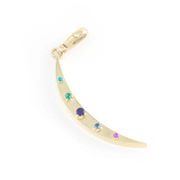 Multi Stone Gold Crescent