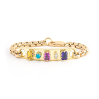 Citrine, Turquoise, Pink Sapphire, Diamond and Amethyst Morse Code Bracelet