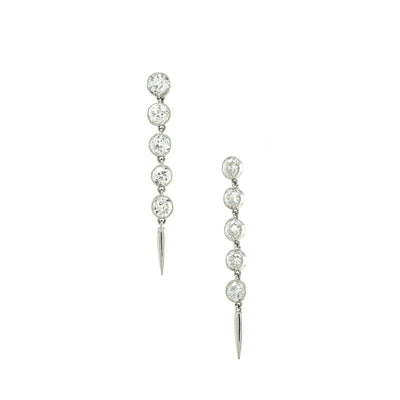 White Gold Diamond Fringe Earrings