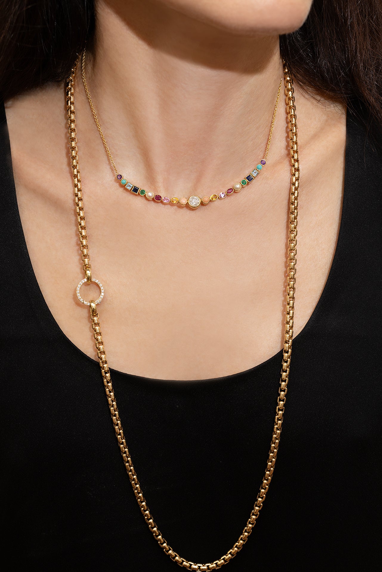 Box Chain with Diamond Clasp