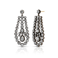 Blackened Diamond Georgian Chandelier Earrings