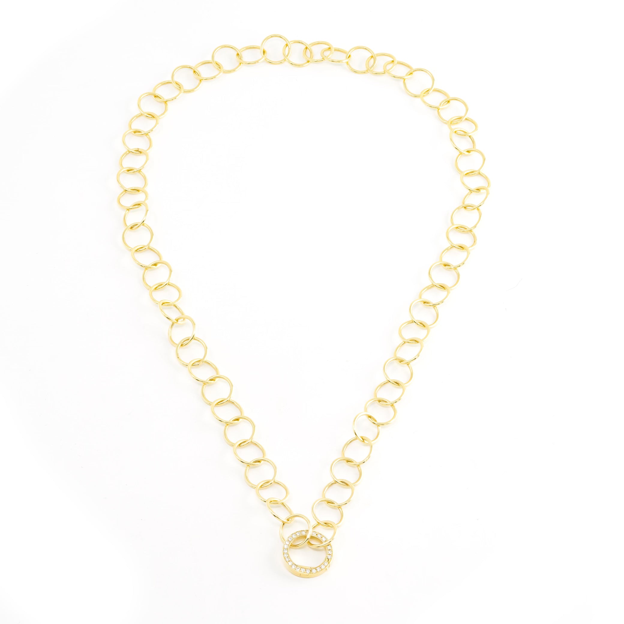 Circle Chain with Diamond Clasp