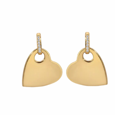 Flat Anchored Hearts on Diamond Huggies