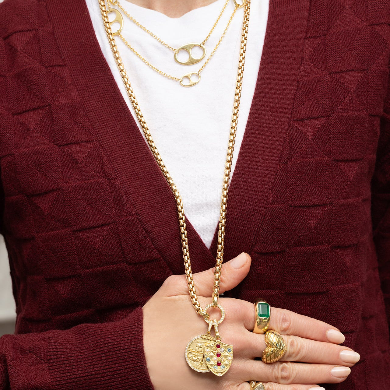 Box Chain with Diamond Clasp