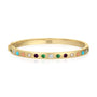 Emerald,  Diamond, Turquoise, Coral, Pearl and Blue Sapphire Gypsy Bangle