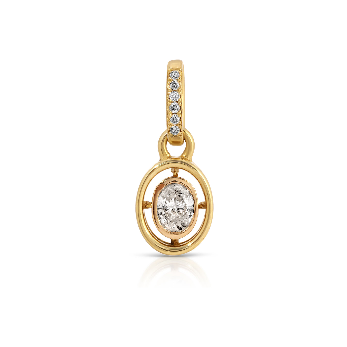 Oval Diamond Shadow Charm