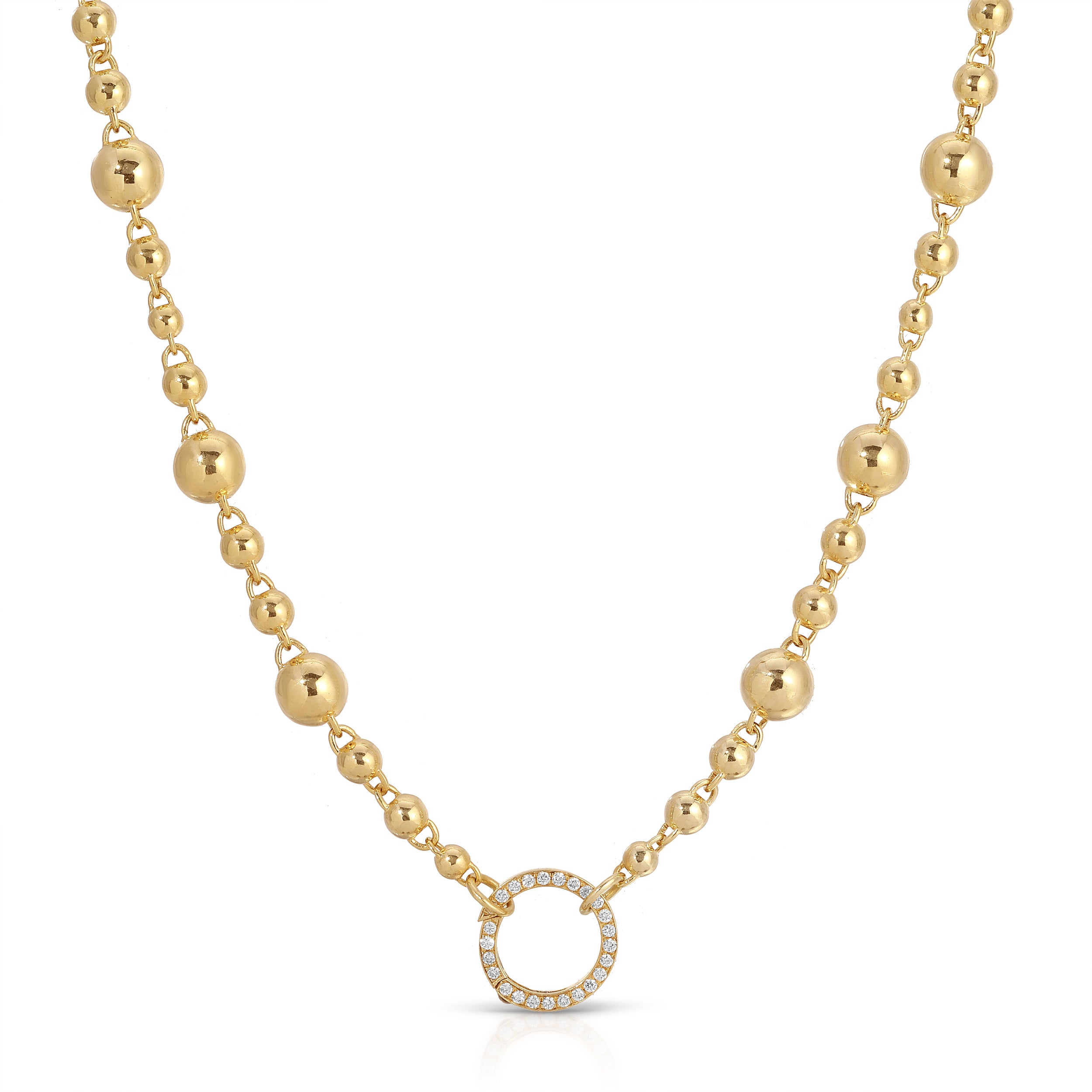 Ball Charm Chain with Diamond Clasp