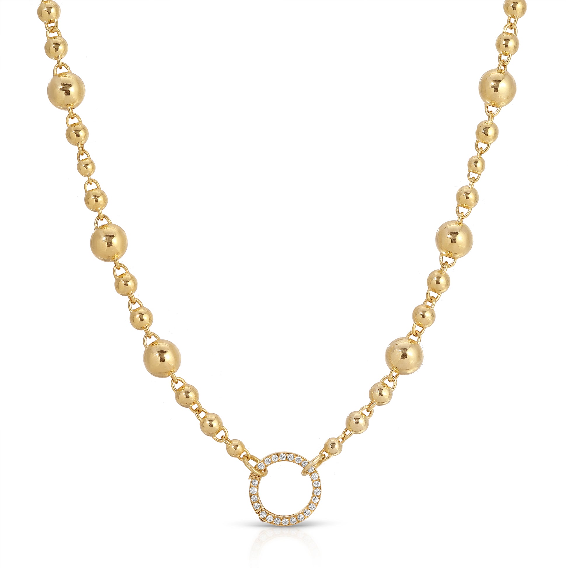 Ball Charm Chain with Diamond Clasp