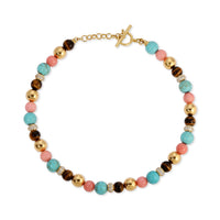 Multi Color Beaded Disco Ball Necklace