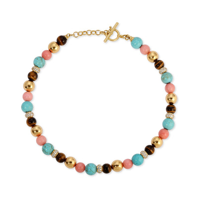 Muti Color Beaded Disco Ball Necklace