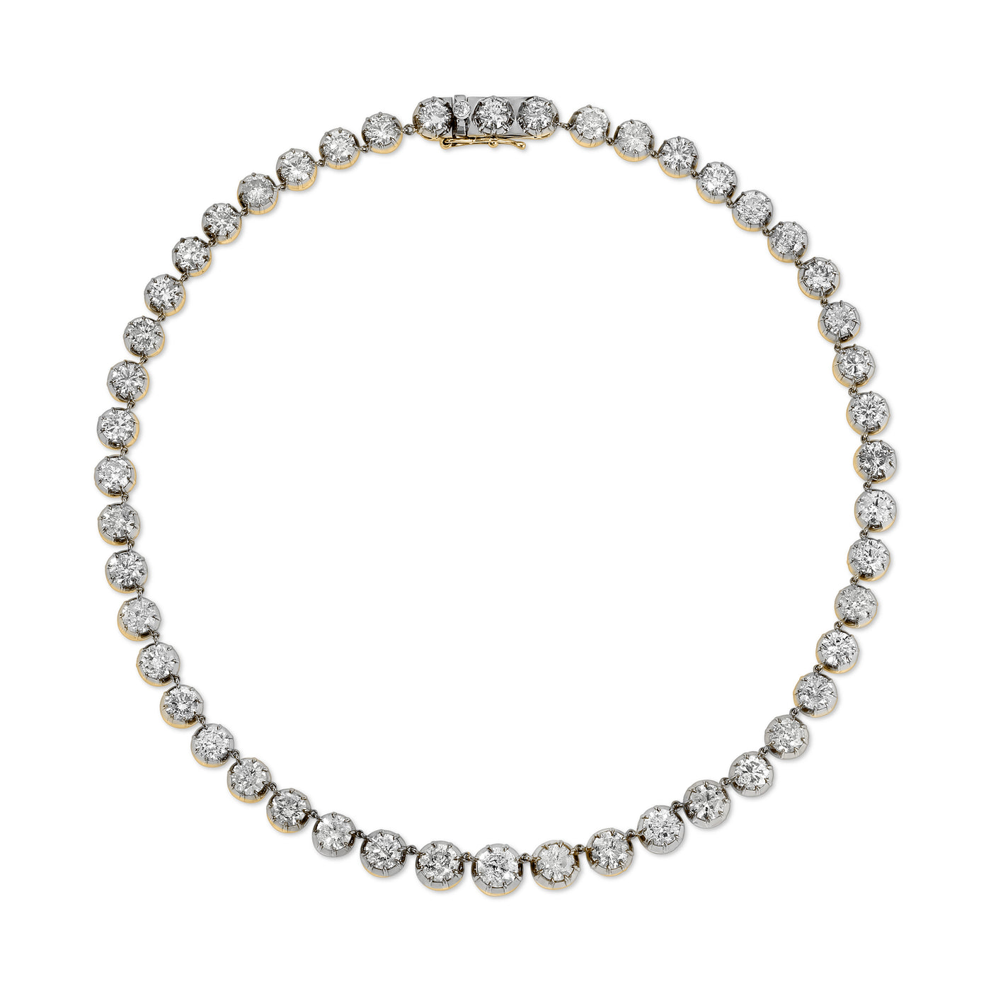 Two Toned Diamond Riviere Necklace