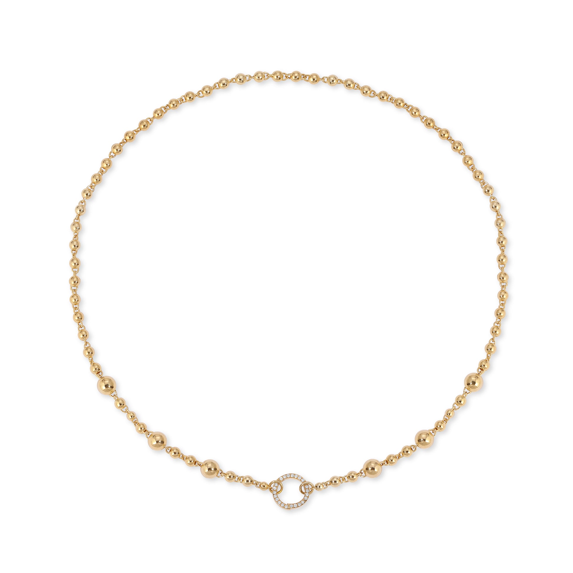 Ball Charm Chain with Diamond Clasp