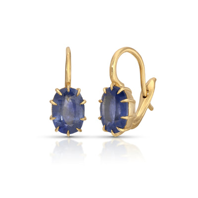 Victorian Blue Sapphire Drop Earrings