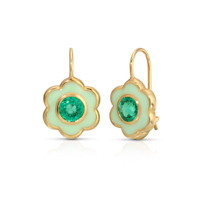 Enamel Flower Earrings