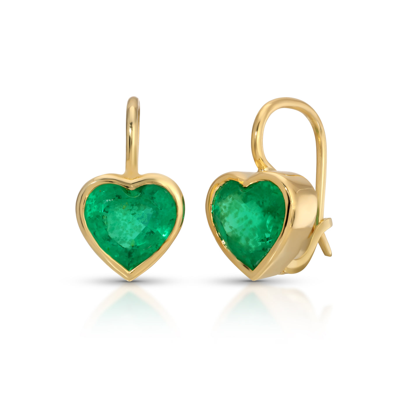 Emerald Heart Drop Earrings