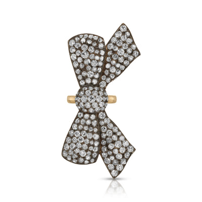 Blackened Diamond Bow Ring