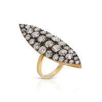 Blackened Diamond Navette Ring