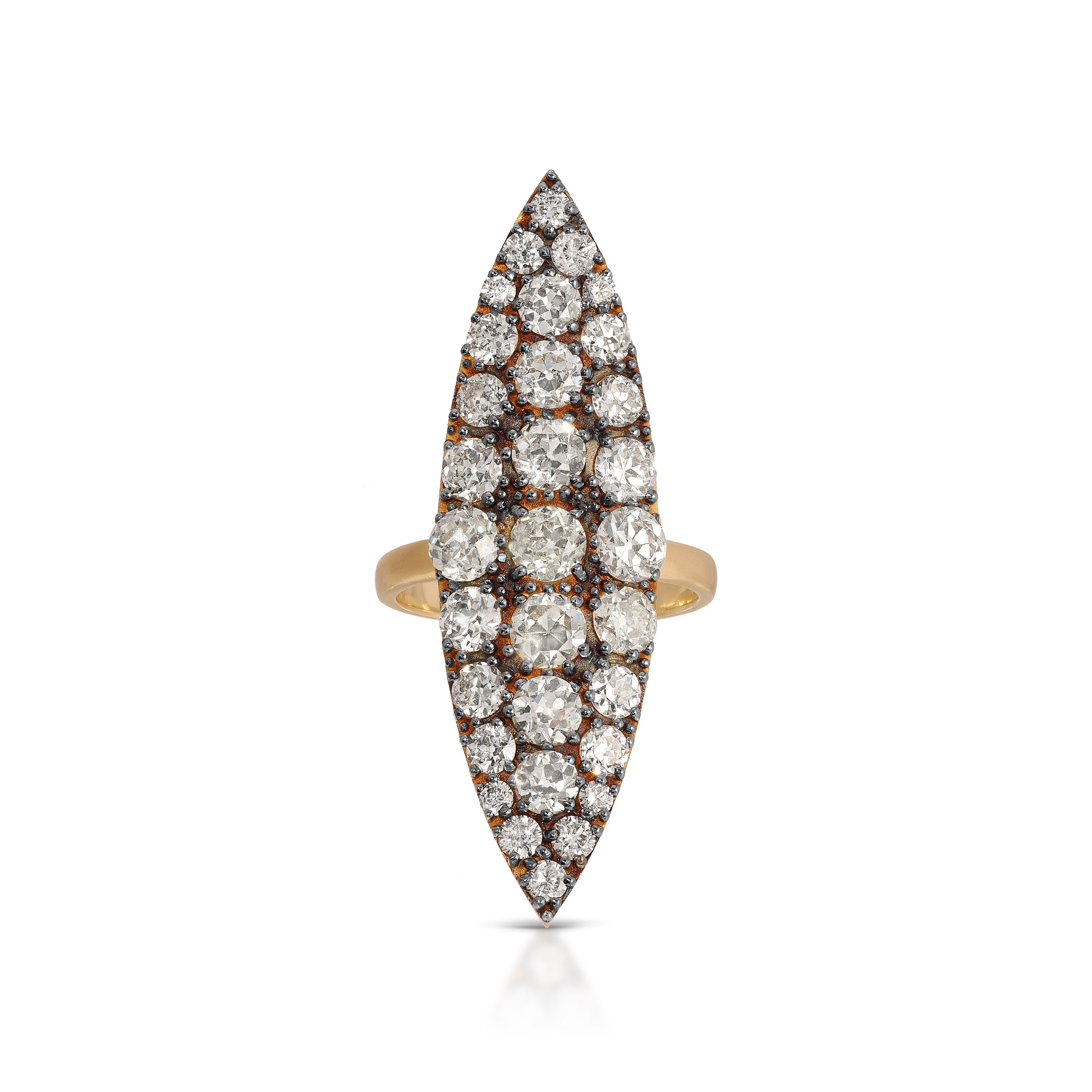 Blackened Diamond Navette Ring