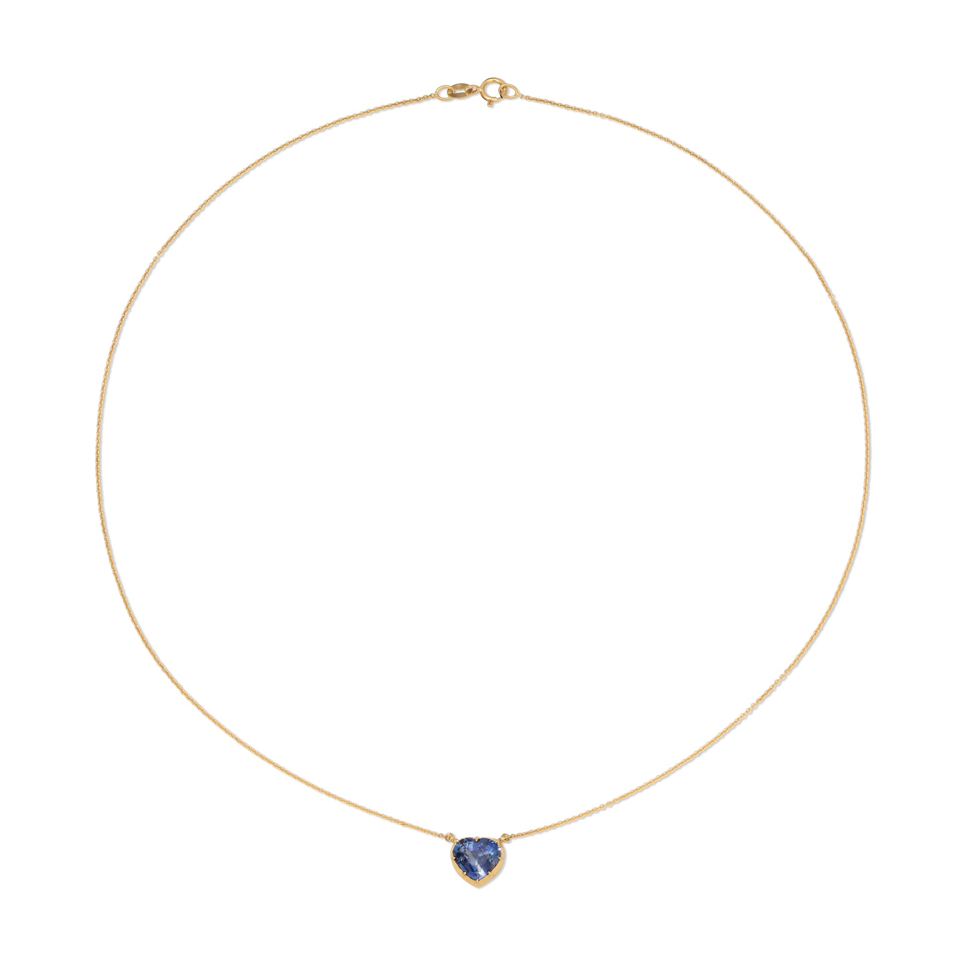 Blue Sapphire Candy Wrapper Heart Necklace