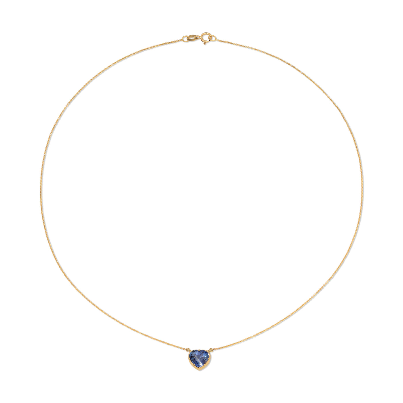 Blue Sapphire Candy Wrapper Heart Necklace