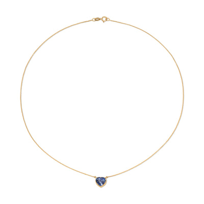 Blue Sapphire Candy Wrapper Heart Necklace
