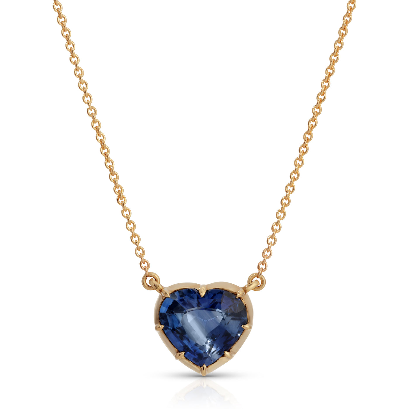 Blue Sapphire Candy Wrapper Heart Necklace