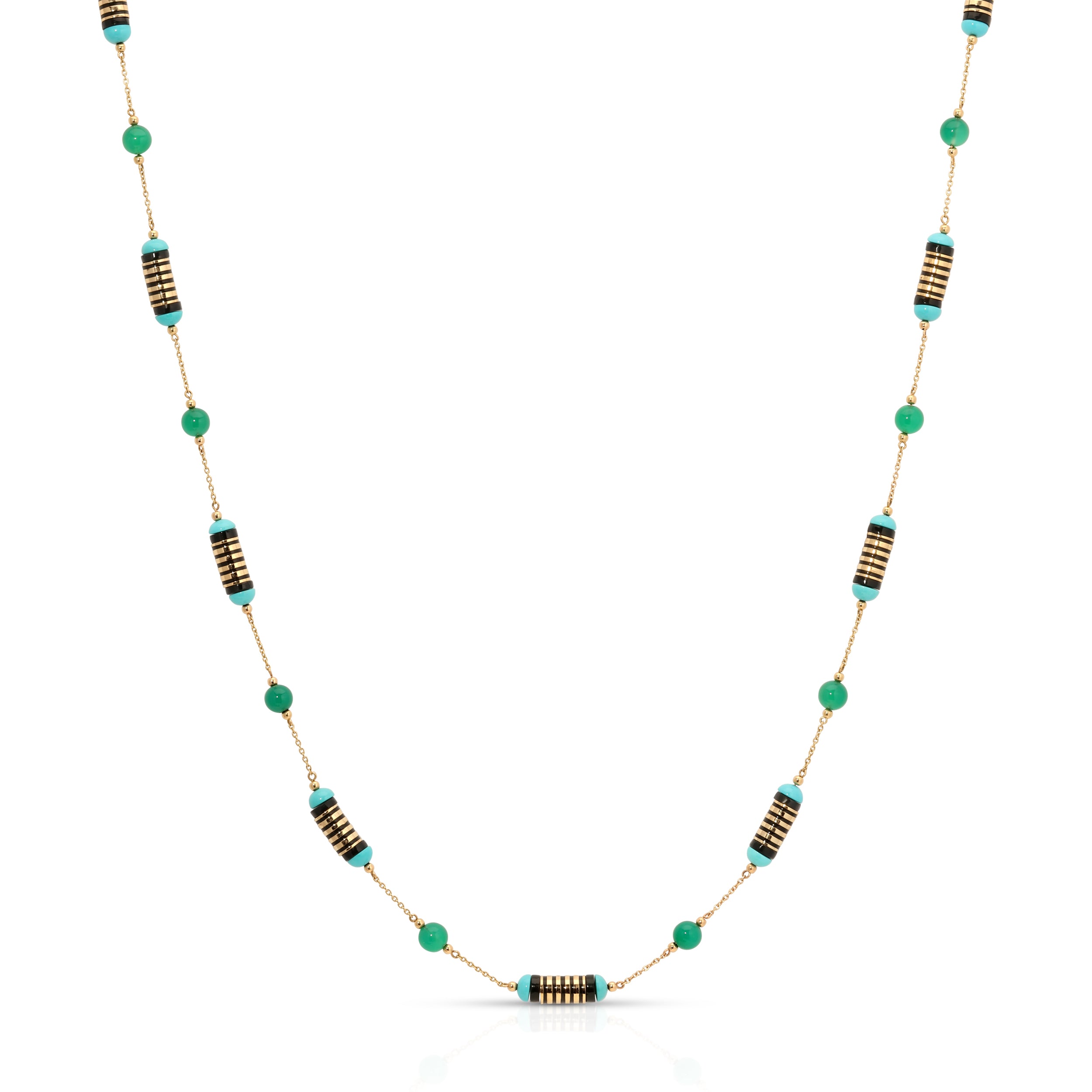 Enamel Multistone Necklace on Chain