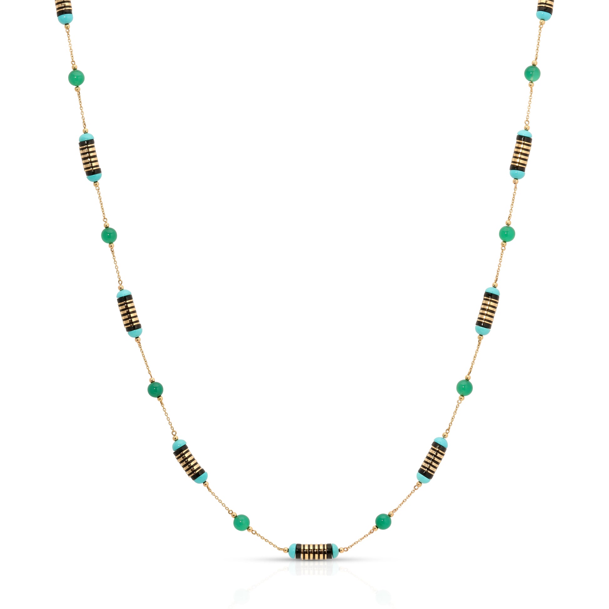 Enamel Multistone Necklace on Chain