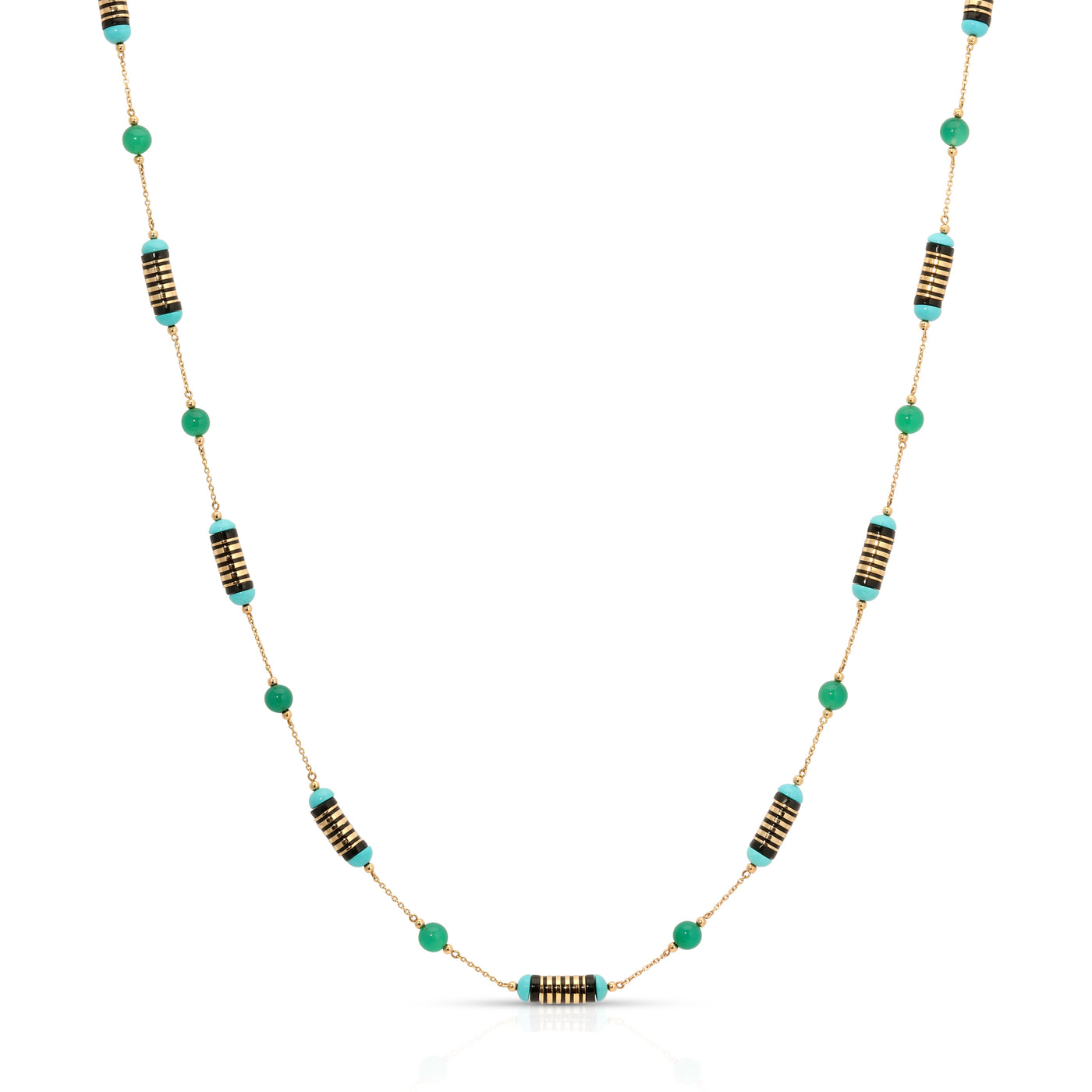 Enamel Multistone Necklace on Chain