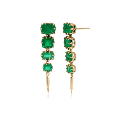 Victorian Emerald Fringe Earrings