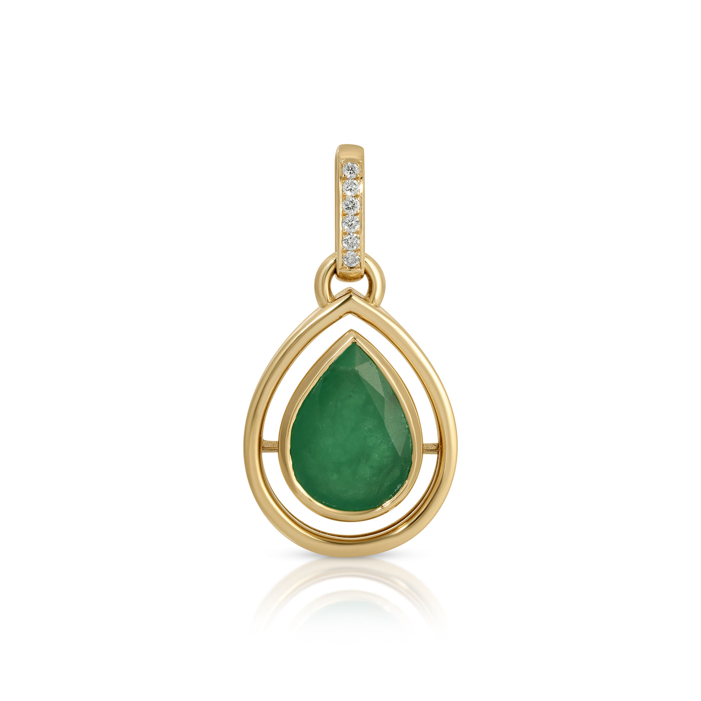 Pear Emerald Shadow Charm