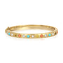 Diamond, Turquoise, Pearl, Citrine and Coral Gypsy Bangle
