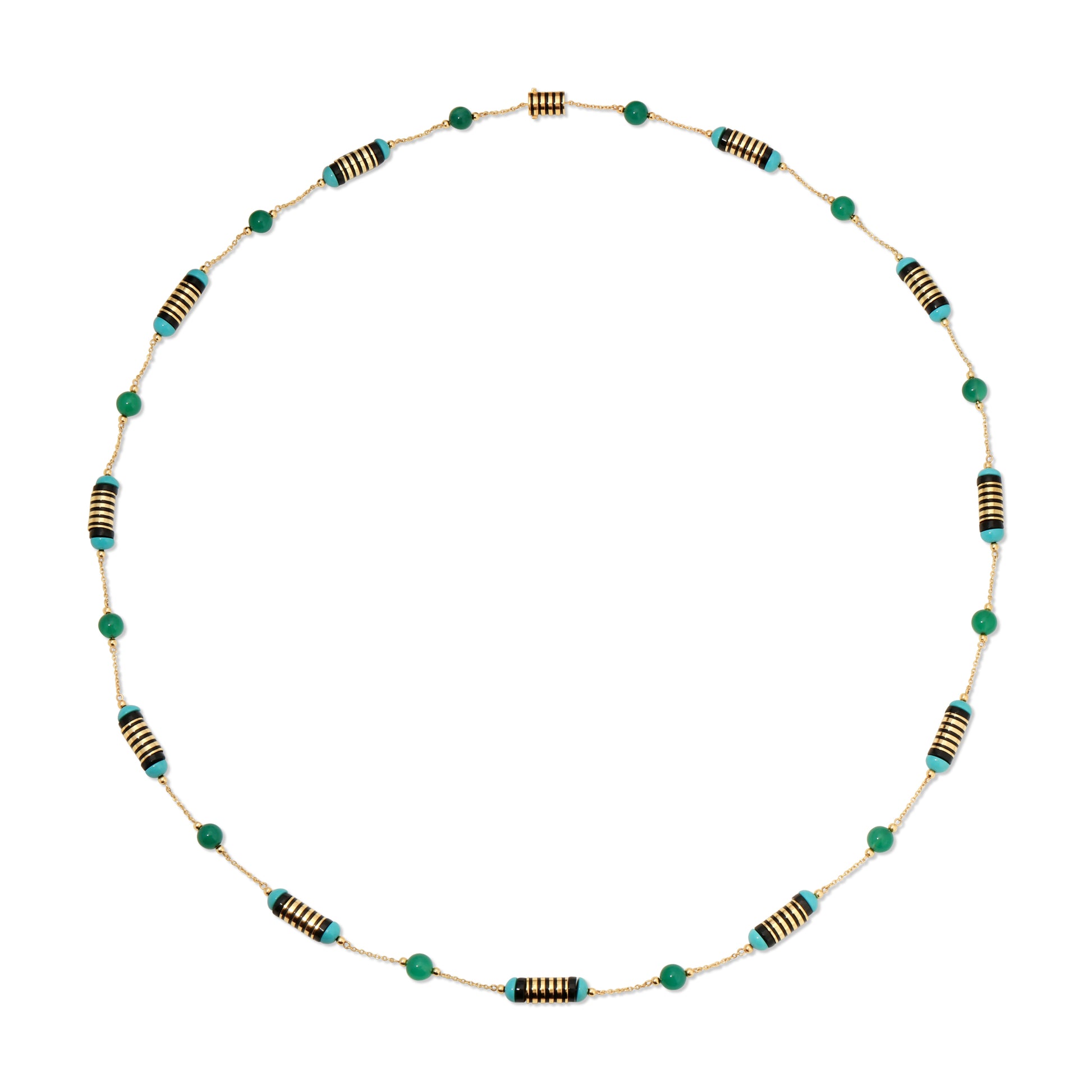 Enamel Multistone Necklace on Chain