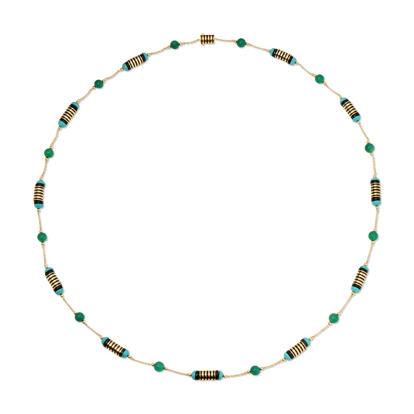 Enamel Multistone Necklace on Chain