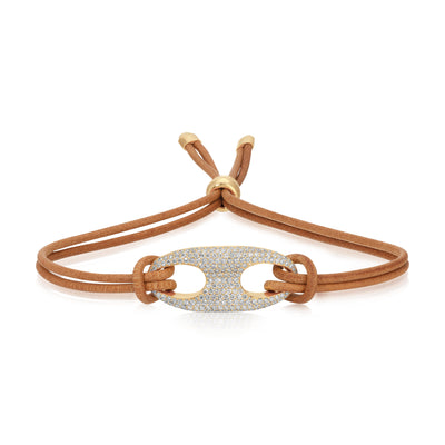 Pave Nautical Link on Leather