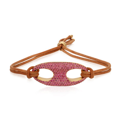 Pave Nautical Link on Leather