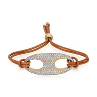 Pave Nautical Link on Leather