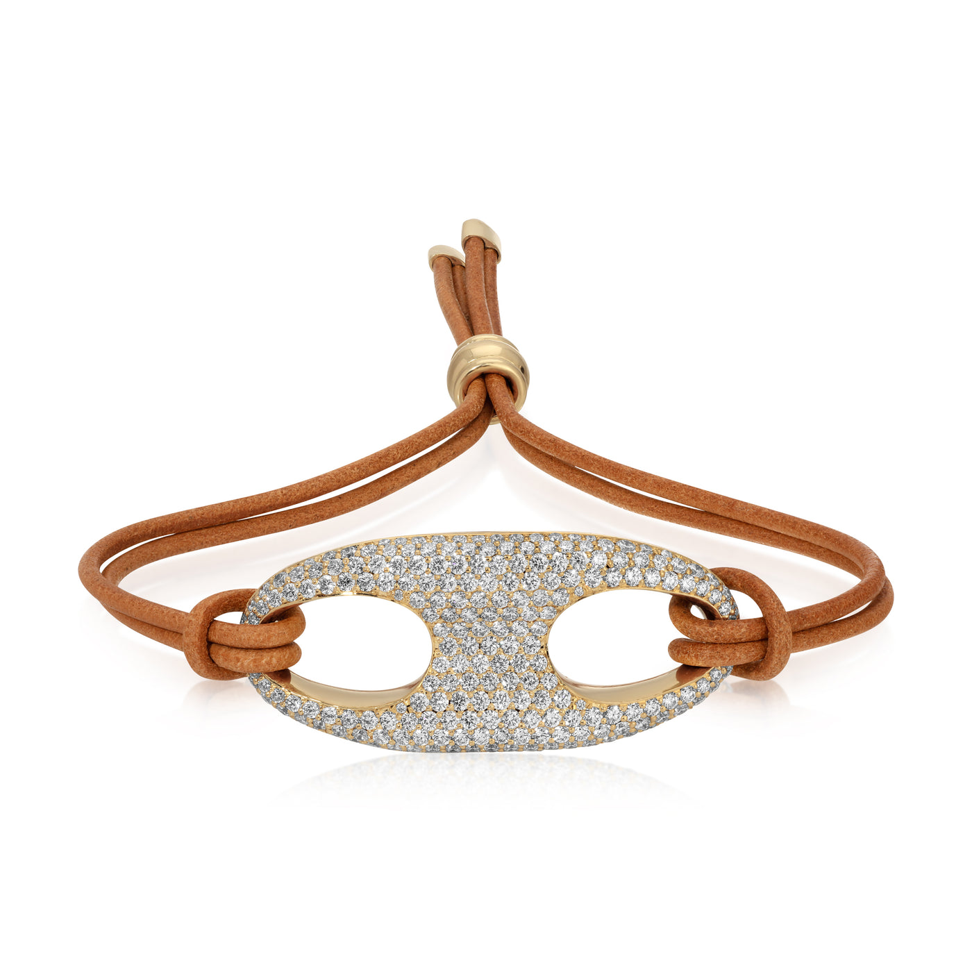 Pave Nautical Link on Leather