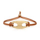 Gold Nautical Link on Leather Bracelet