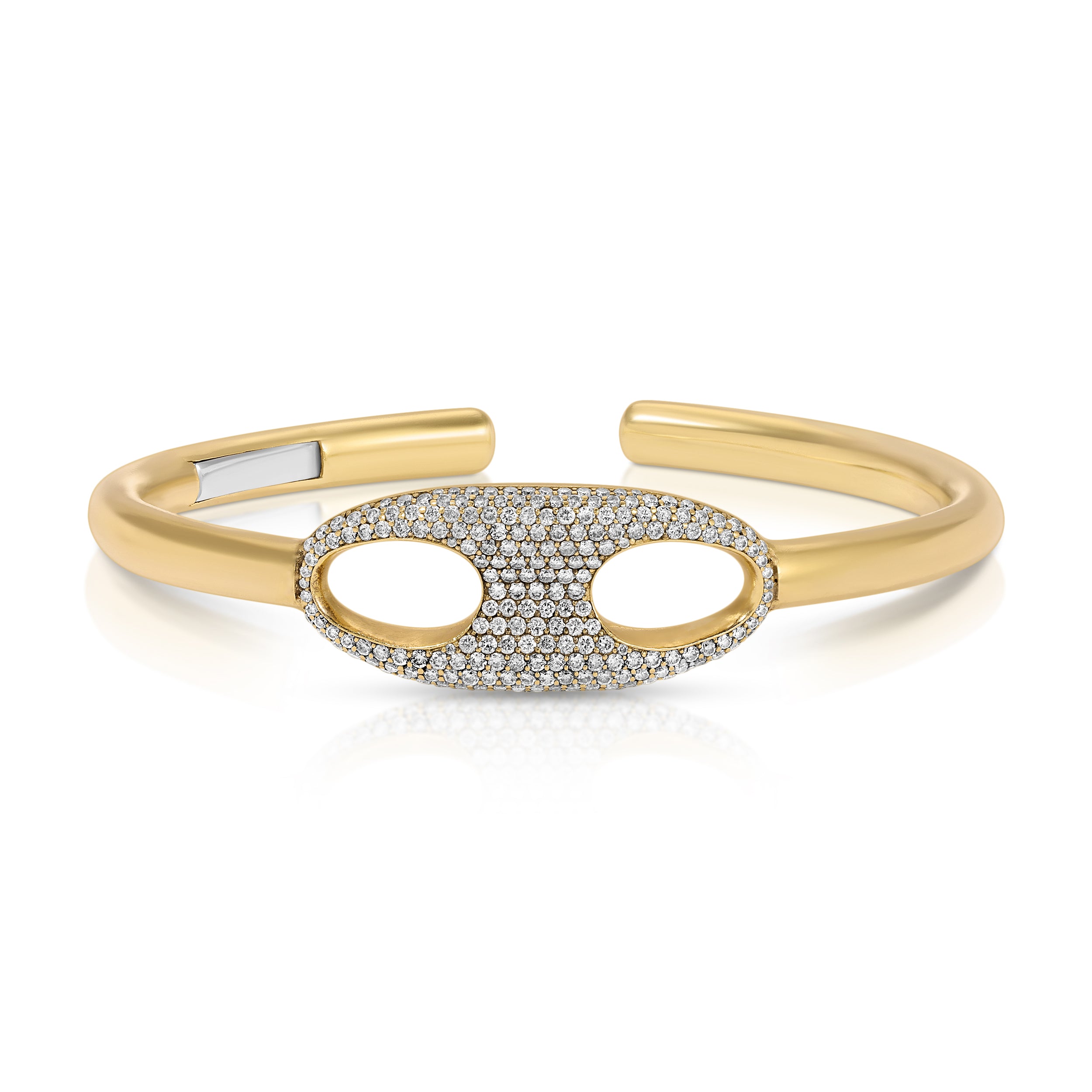 Pave Single Stone Mariner Link Bracelet