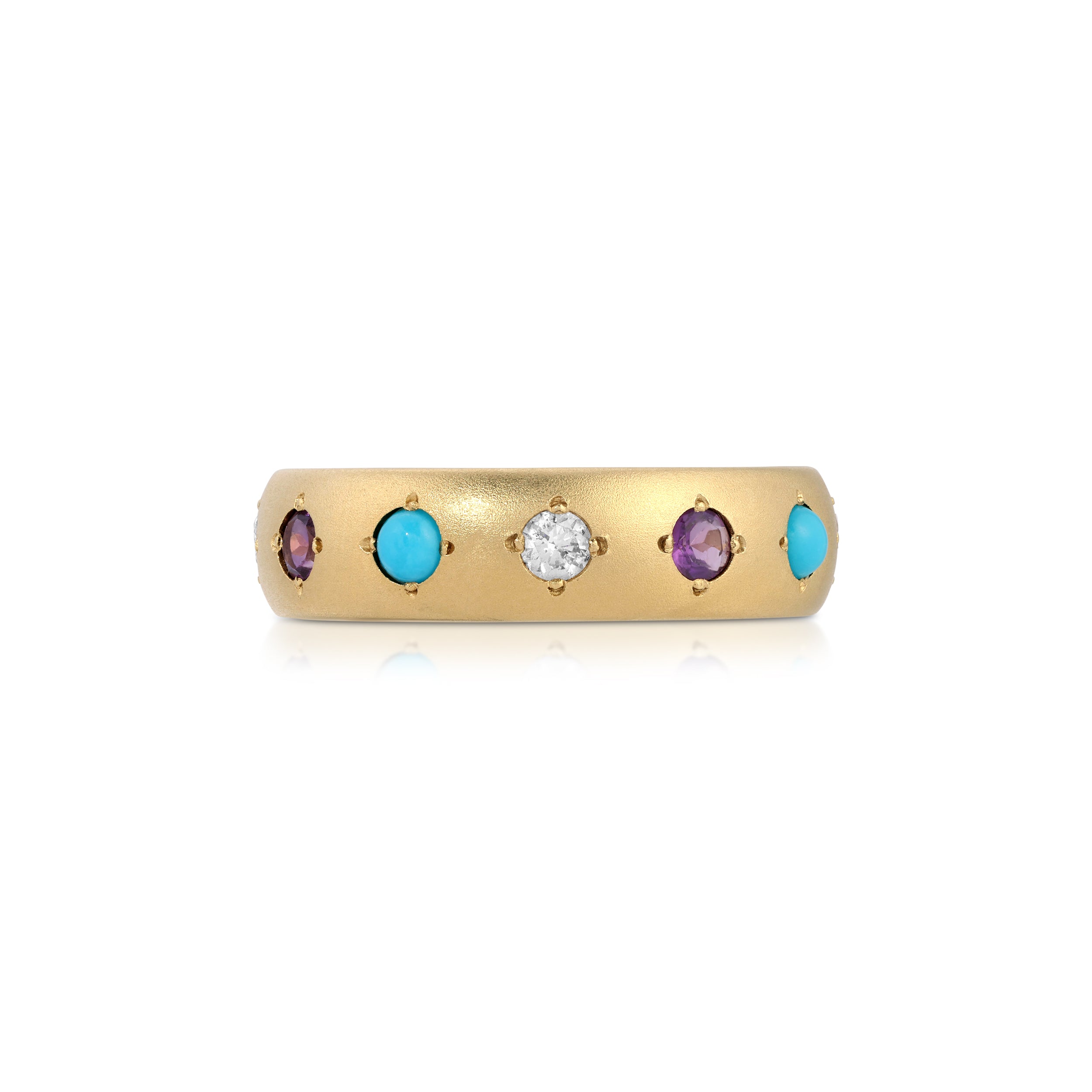 Turquoise, Amethyst, & Diamond Gypsy Band