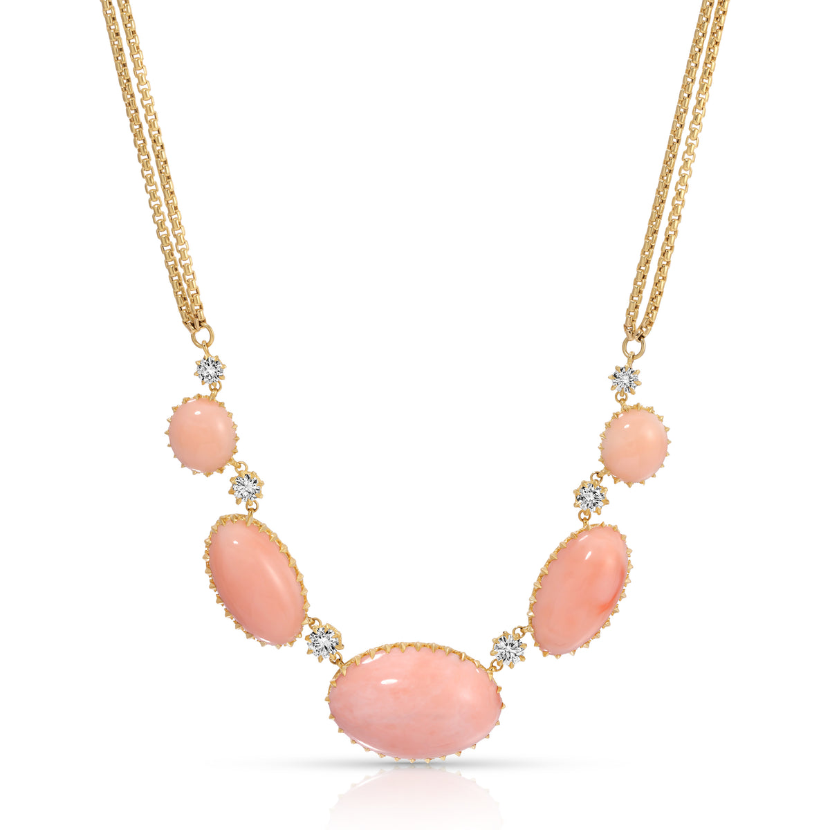 Coral and Diamond Victorian Necklace