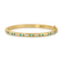 Mini Turquoise, Emerald, & Diamond Gypsy Bangle