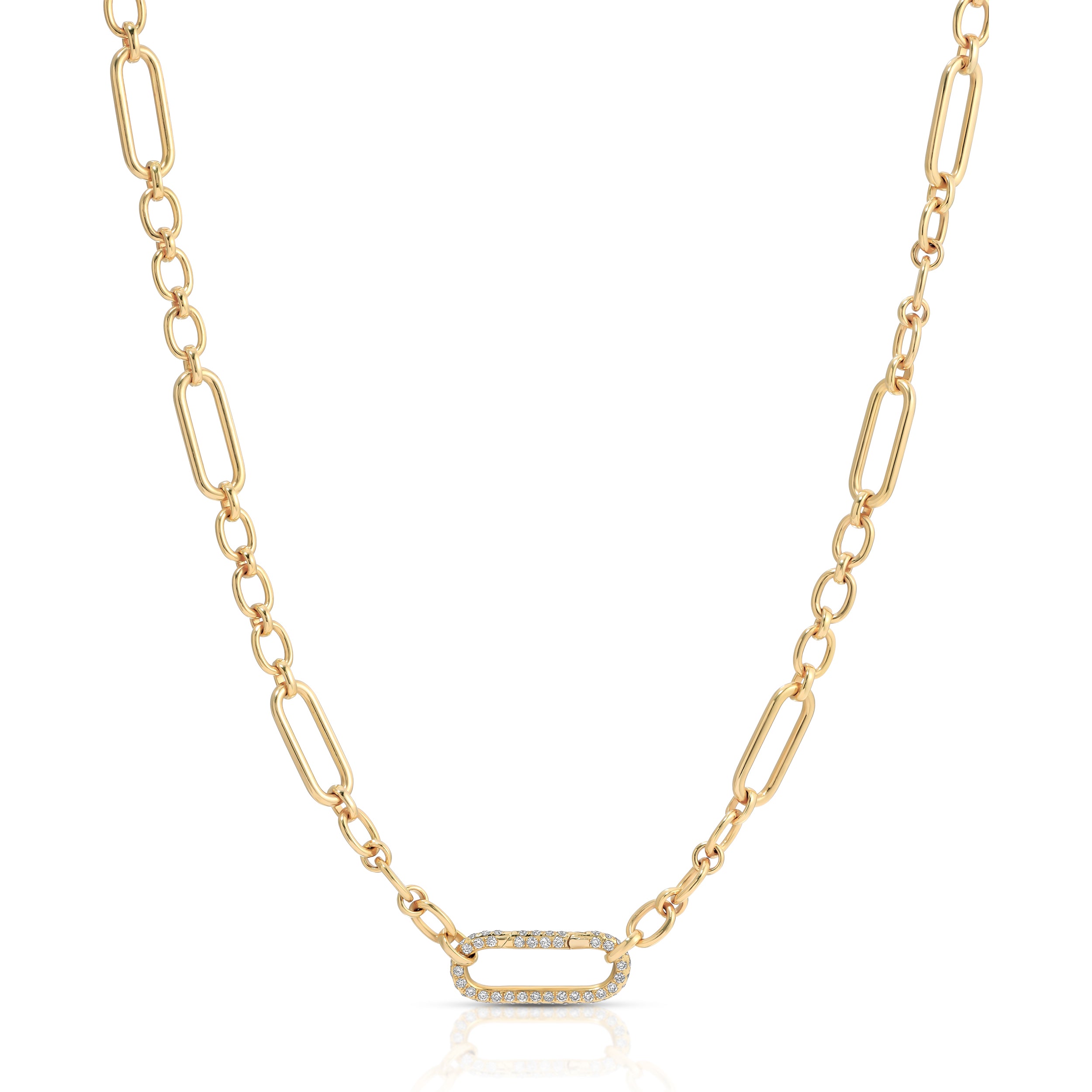 Rectangular Chain with Diamond Link Clasp