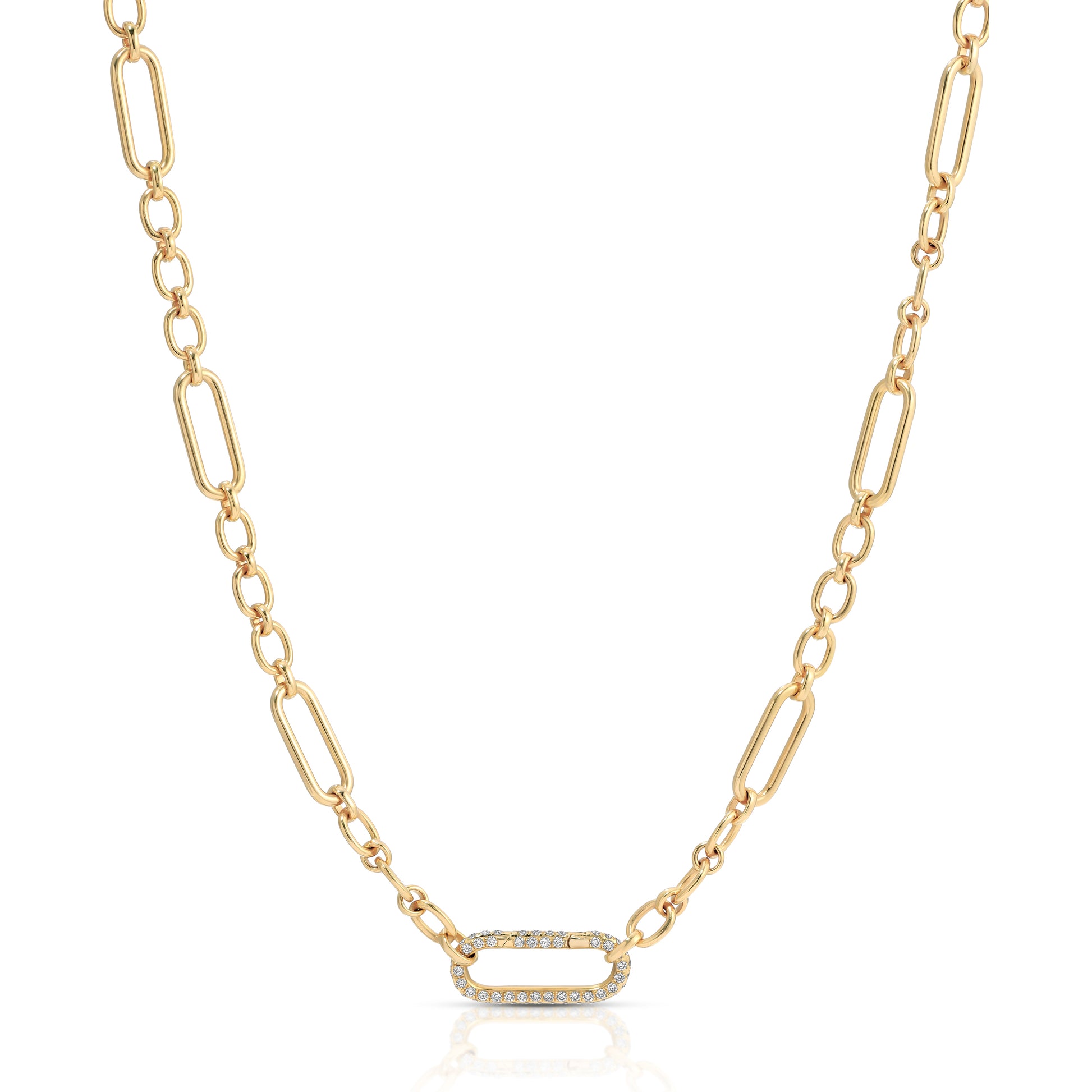 Rectangular Chain with Diamond Link Clasp