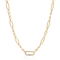 Rectangular Chain with Diamond Link Clasp